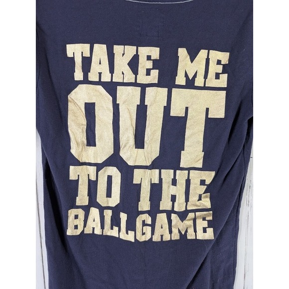 Victorias‎ Secret Size Medium TAKE ME OUT TO THE BALLGAME Blue Gold Shirt - Picture 6 of 8